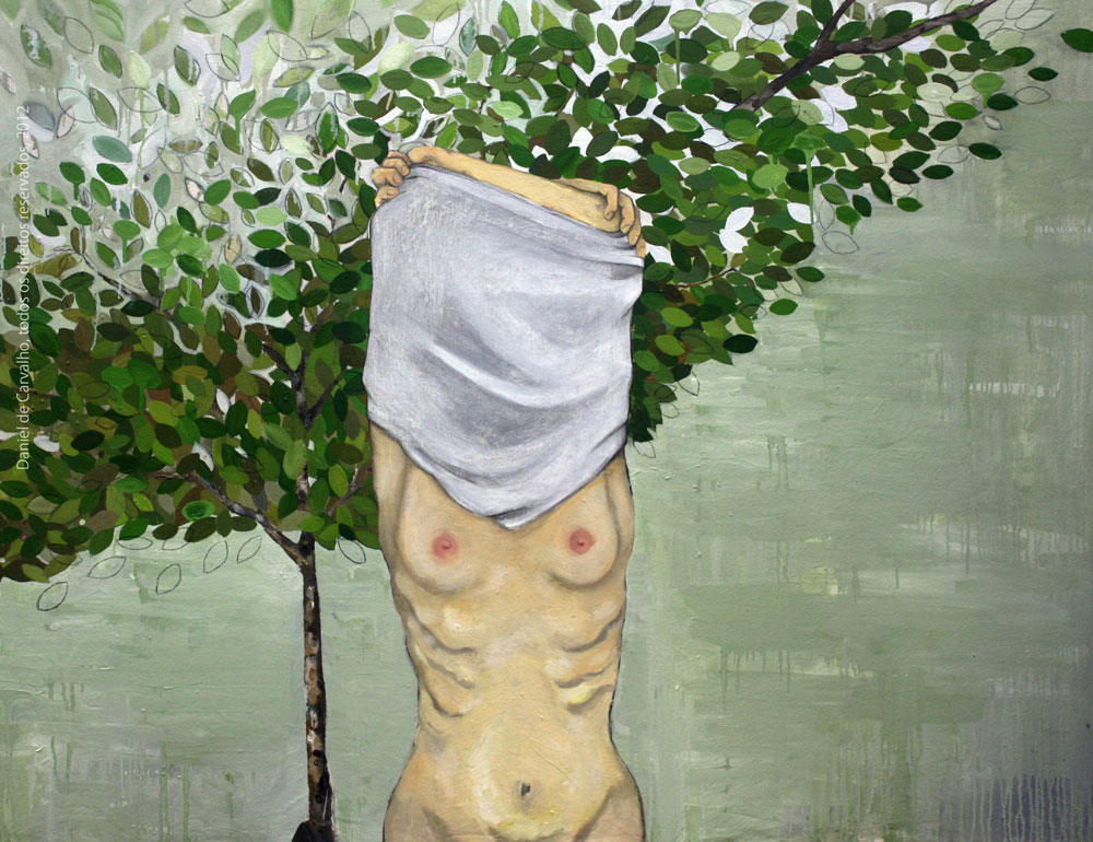 Pintura a óleo: O Ventre, 2012 Óleo sobre tela,135 x 103 cm Série O Corpo Árvore