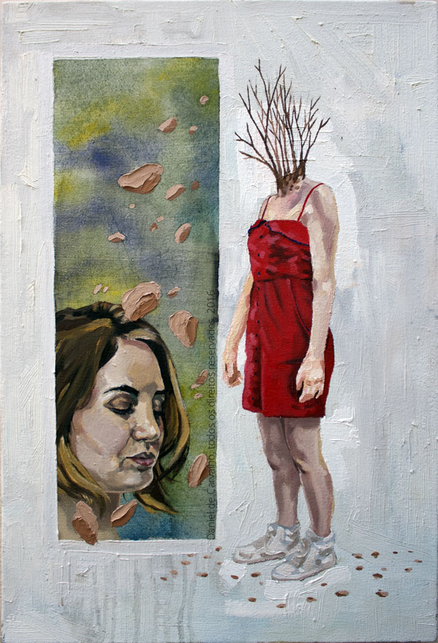 Pintura à óleo Sobre a Troca, 2016 Óleo Sobre Tela, 30 x 40cm Série: O Corpo Árvore