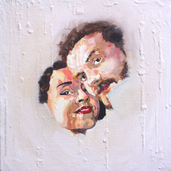 Pintura a óleo: La Amistad, 2012 óleo sobre tela, 27x27cm Série: Retratos