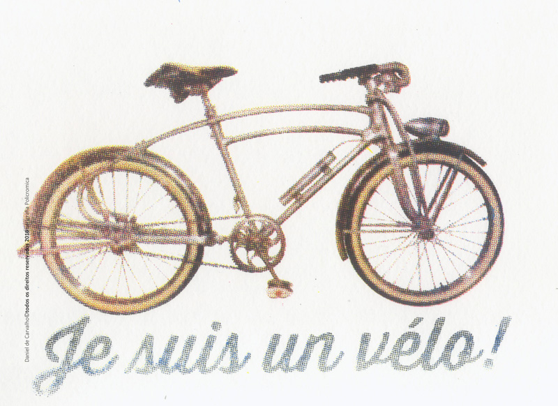 Gravura em Serigrafia Je Suis Un Vélo, 22,3x31,3 cm, Serigrafia Policromia - 2016 - Tiragem: 19 cópias