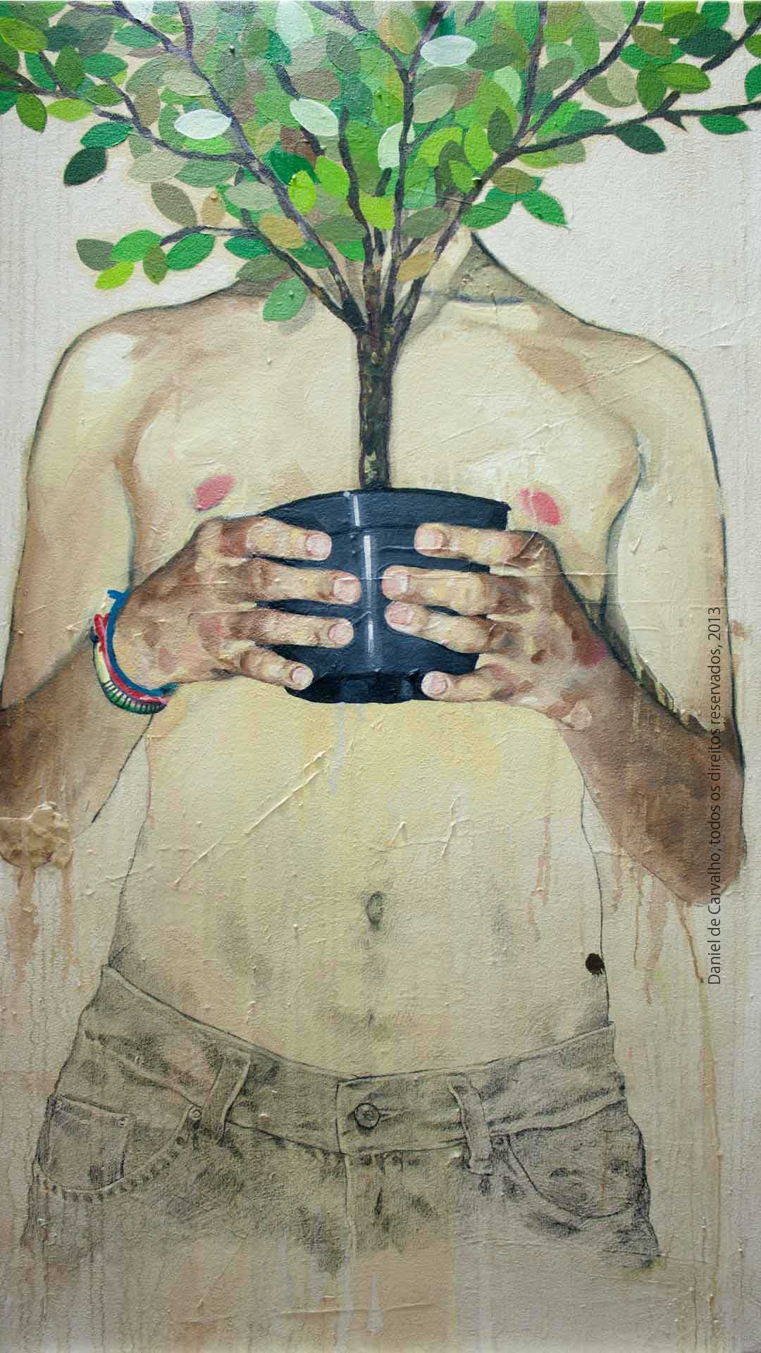 Pensamento-Vivo-é-Eterno-e-Ascendente,-2013-Óleo-sobre-tela,-69-x-120-cm-Série-O-Corpo-Árvore.2 Pensamento Vivo é Eterno e Ascendente, 2013 Óleo sobre tela, 69 x 120 cm Série O Corpo Árvore
